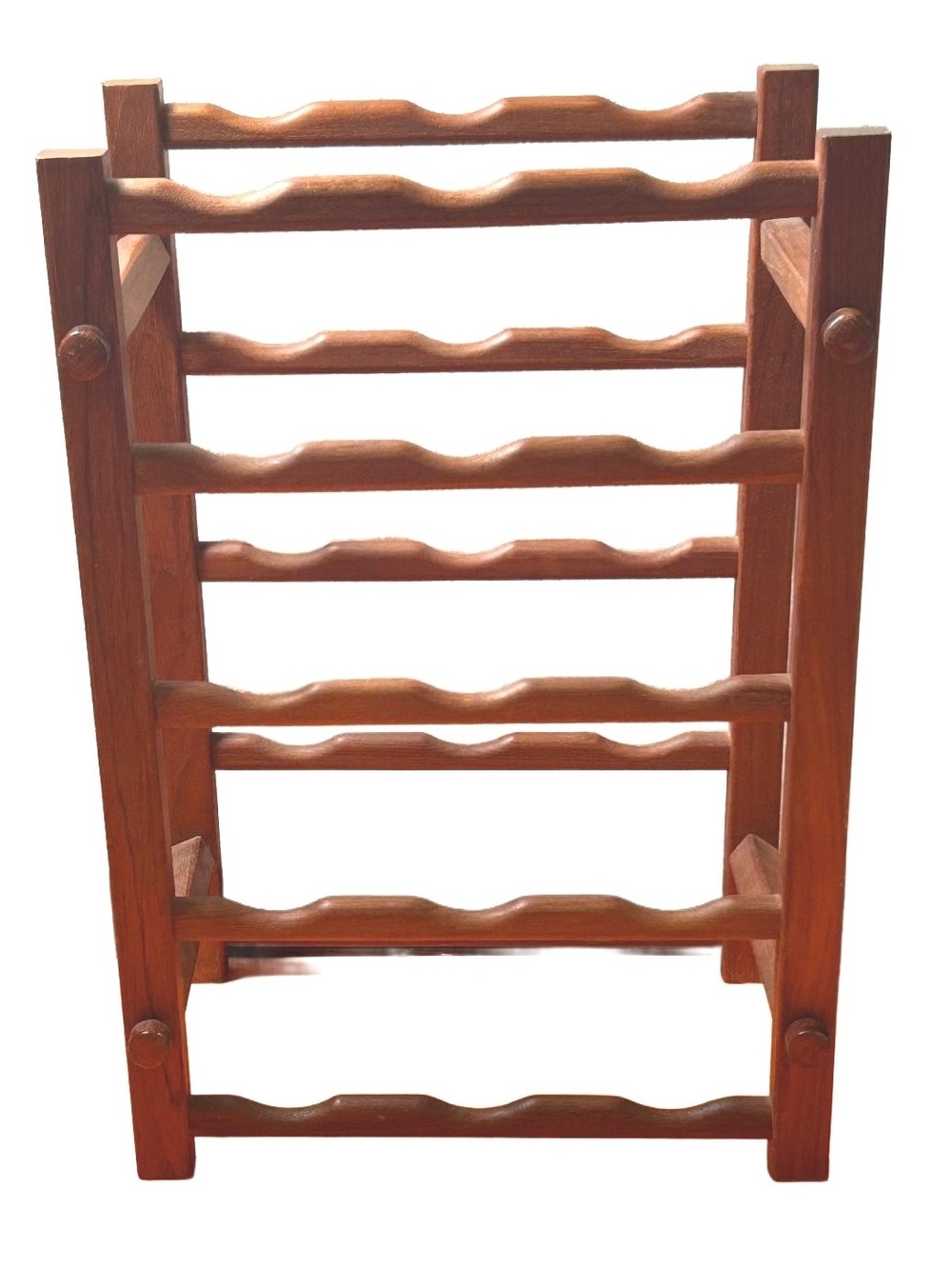 Vinyage MCM Teak Wood Freestanding Wine Rack for 15 Bottles